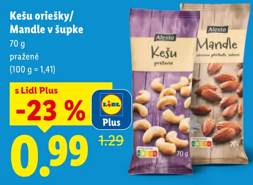 Alesto kešu oriešky pražené