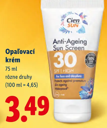 Cien Sun opaľovací krém SPF 30