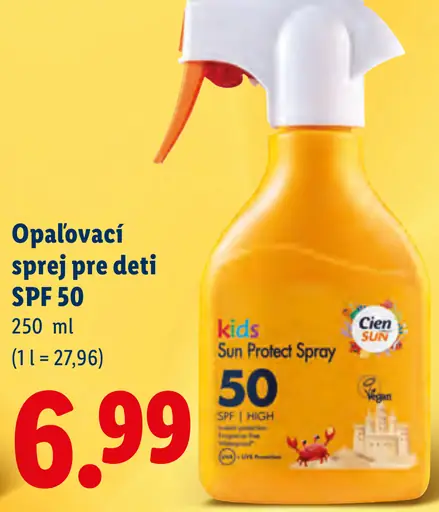 Cien Sun kids opaľovací sprej pre deti SPF 50
