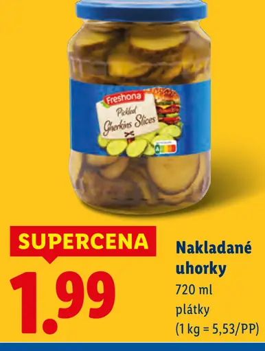 Freshona nakladané uhorky plátky