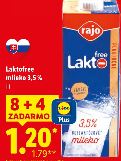 Rajo mlieko Laktofree trvanlivé 3,5 %