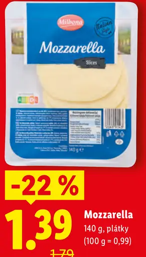Milbona Mozzarella strúhaná