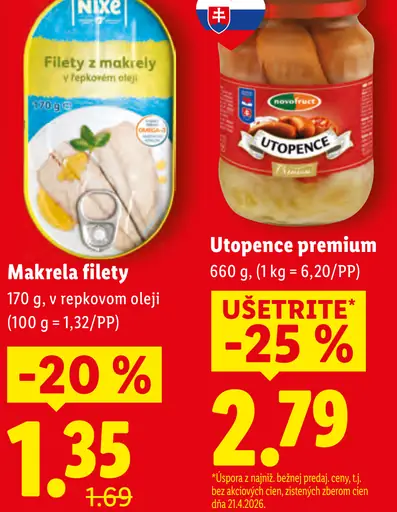 Nixe Filety z makrely v repkovom oleji