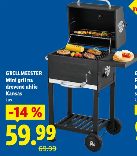 Grillmeister mini gril na drevené uhlie Kansas