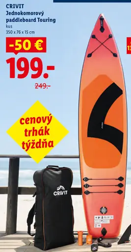 Crivit jednokomorový paddleboard Touring