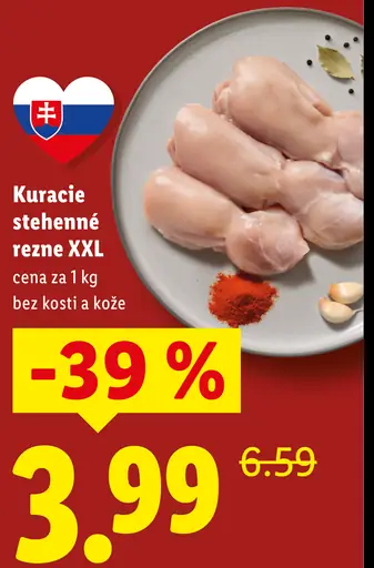 Kuracie stehenné rezne XXL bez kosti a kože