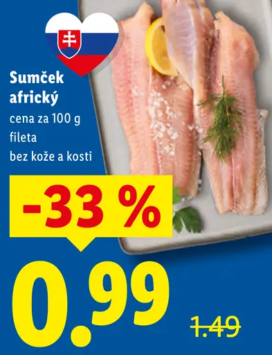 Sumček africký fileta bez kože a kostí