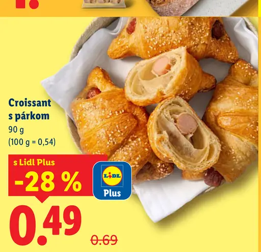 Croissant s párkom