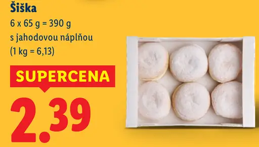 Šiška s jahodovou náplňou