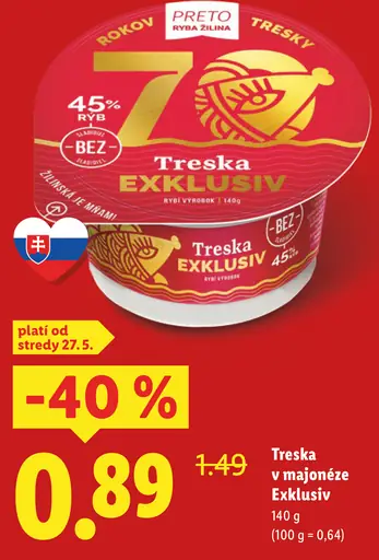 Pretro Treska v majonéze Exklusiv