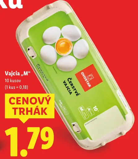 Ovostar čerstvé vajcia M