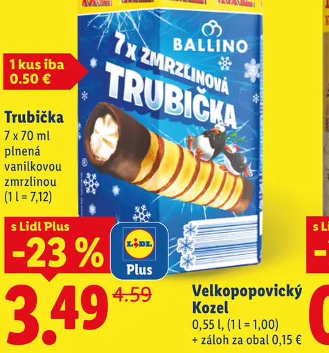 Trubička plnená vanilkovou zmrzlinou