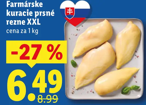 Farmárske kuracie prsia rezne XXL