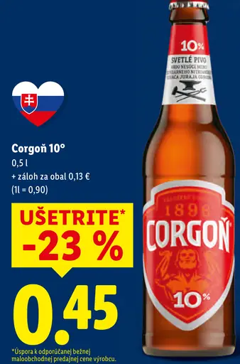Corgoň pivo fľaša