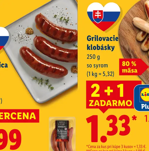 Grilovacie klobásky so syrom
