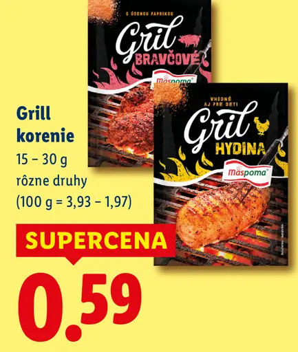 Mäspoma Grill korenie bravčové rôzne druhy
