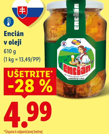Nakladaný encián v oleji