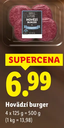 Lidl Grill Party hovädzí burger