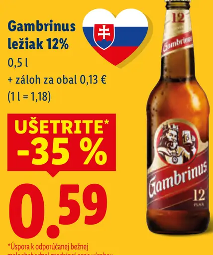 Gambrinus ležiak 12%