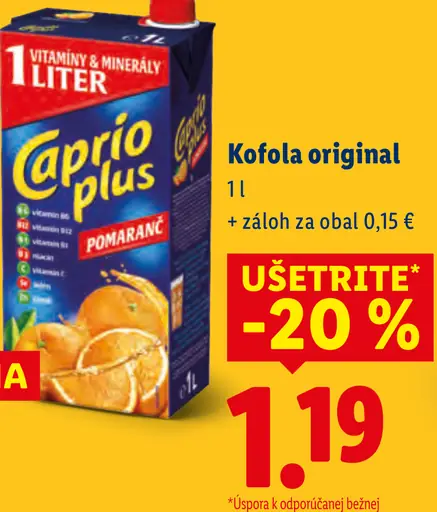 Caprio sladený nápoj rôzne druhy