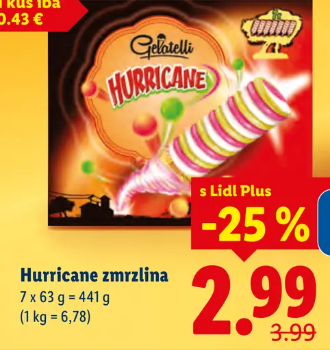 Gelatelli Hurricane zmrzlina