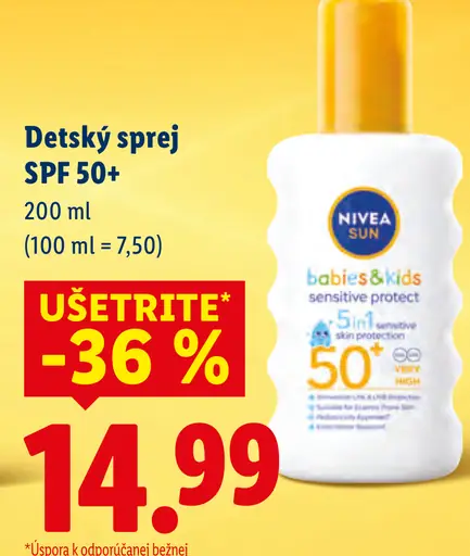 Nivea Sun detský sprej SPF 50+