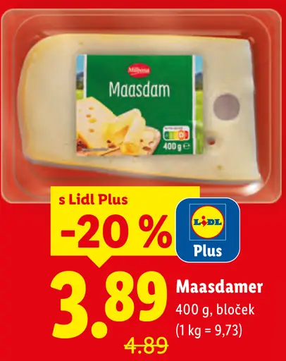 Milbona Maasdamer syr plátky