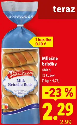 Jean Pierre Mliečne žemličky