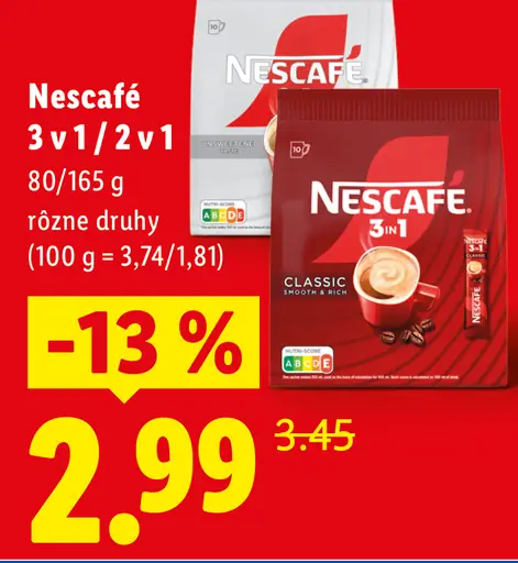 Nescafé 3 v 1 / 2 v 1 instantná kávová zmes