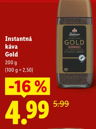 Bellarom Gold instantná káva s pôvodom