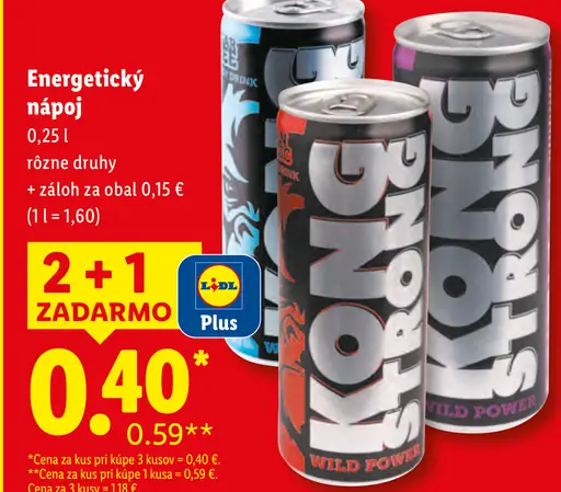 KONG Strong energetický nápoj plechovka