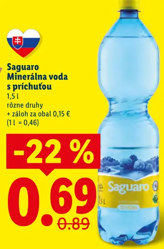 Saguaro Minerálna voda s príchuťou