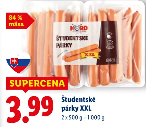 Študentské párky XXL