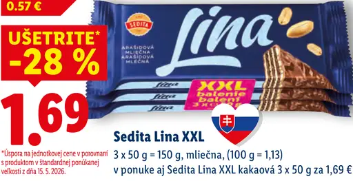 Sedita Lina XXL mliečna oblátka