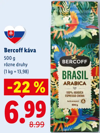 Bercoff káva rôzne druhy