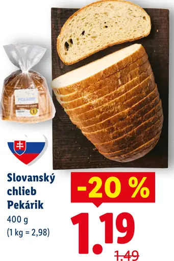 Slovanský chlieb Pekárik balený