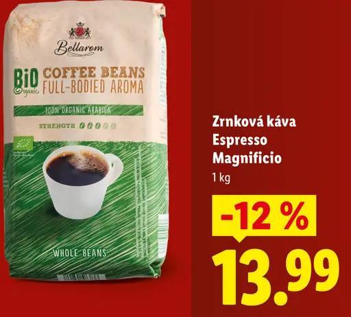 Bellarom Bio zrnková káva Crema