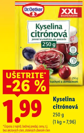Dr. Oetker Kyselina citrónová