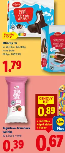 Milbona Cool Snack mliečny rez