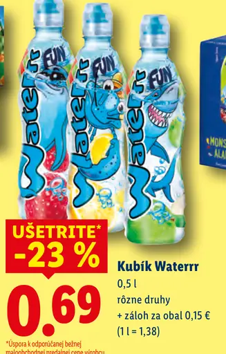 Kubík Waterr ochutená voda