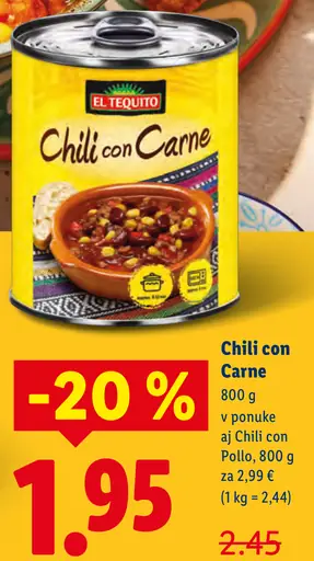 El Tequito Chili con Carne plechovka