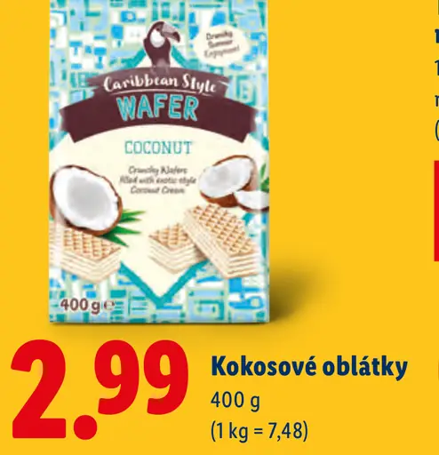 Caribbean Style kokosové oblátky Coconut Wafer