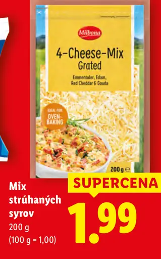 Milbona Mix strúhaných syrov