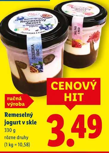 Pilos remeselný jogurt v skle
