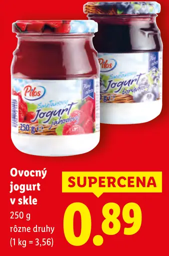 Pilos ovocný jogurt v skle