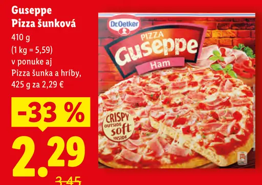 Guseppe šunková mrazená pizza