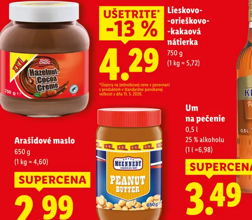 Choc hazelnut cocoa creme lieskovo-orieškovo-kakaová nátierka