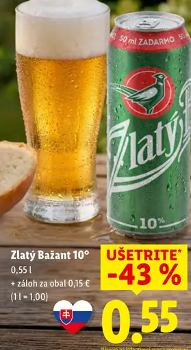 Zlatý Bažant 10° plechovka