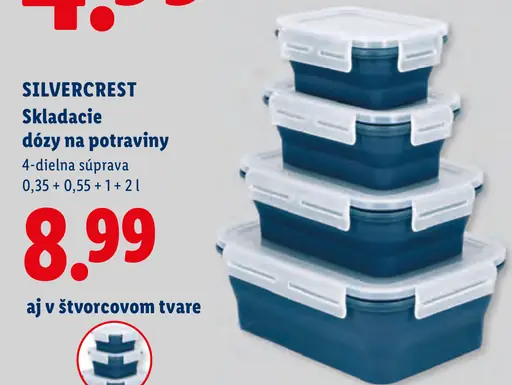 Silvercrest Skladacie dózy na potraviny