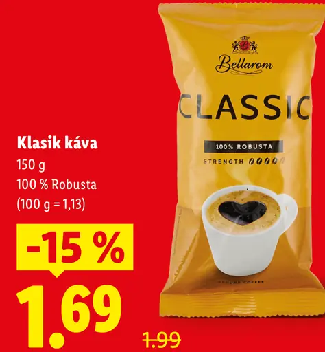 Bellarom klasik káva 100 % Robusta